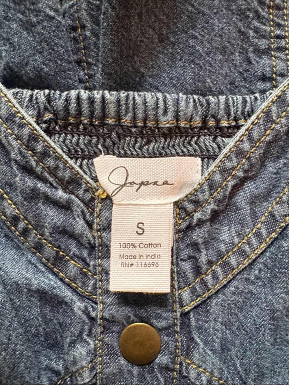 Dark Denim Button-Front Sundress - Picture 4 of 4